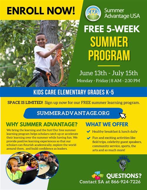 Kids Care Elementary Summer Advantage 2022